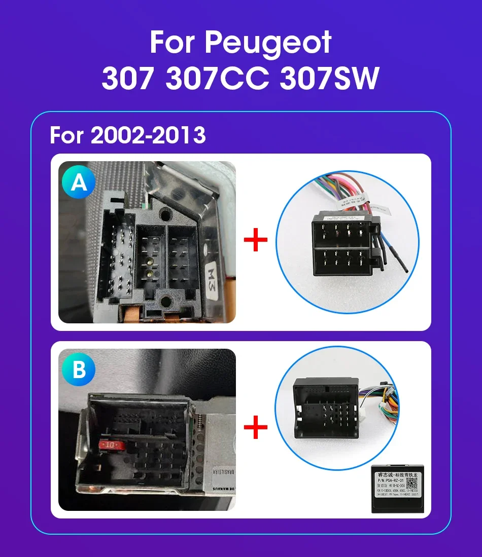 Srnubi Android 14 Autoradio für Peugeot 307 307CC 307SW 2002-2013 2Din Multimedia Player Wireless Carplay Android Auto Head Unit – Detail 1