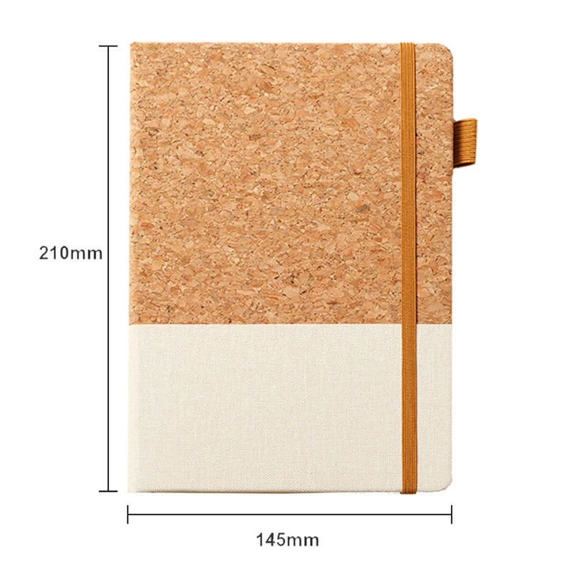 Eco-Friendly Recycled Cork and Straw Minimalist Notebook