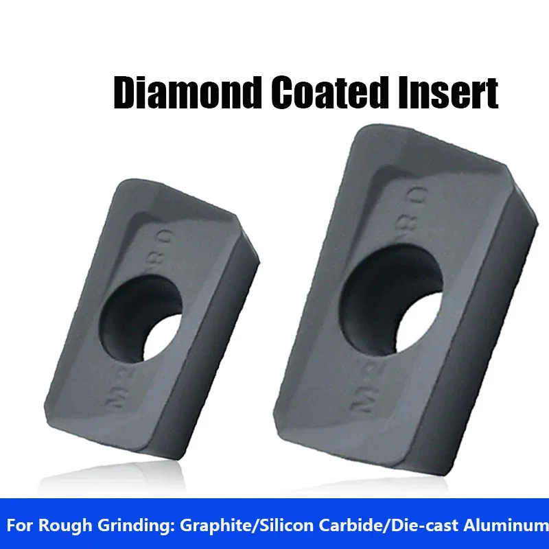 Importierte PCD-Diamantbeschichtete Fräseinsätze für Graphit, Aluminiumdruckguss, Glas und Kohlefaser – Spezial für Schlitzen und Grobfräsen