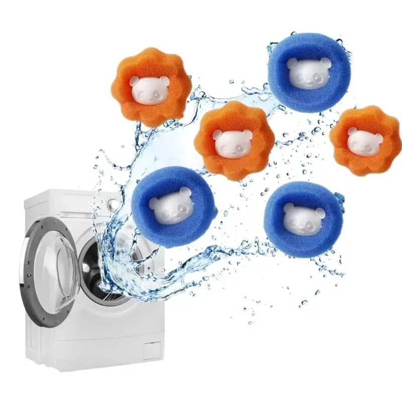 New 6 PCS Hair Remover Ball Reusable Clothes Anti-Tangle Hair Catcher Laundry Balls Washing Cleaning Balls for Pet Hair Remover