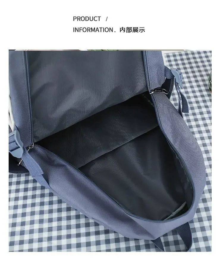 Backpack with Kawaii Pin and Accessories, 5Pcs Kawaii Backpack Combo Kit, Canvas Backpacks, Cute Kawaii Backpack Large Capacity