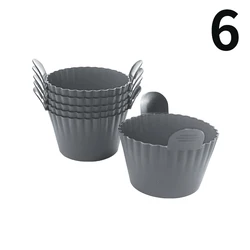 Silicone Egg Poacher and Cupcake Baking Cups (6pcs gray)