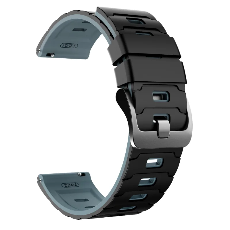 Versatile 22mm Sports Strap Replacement - Durable Rubber Bracelet