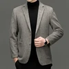 Men Cashmere Blazers Gray Coffee Black Sheep Wool Suit Jackets Slim Fit Design Middle Class Outfit Old Money Style Clothes 2024 1