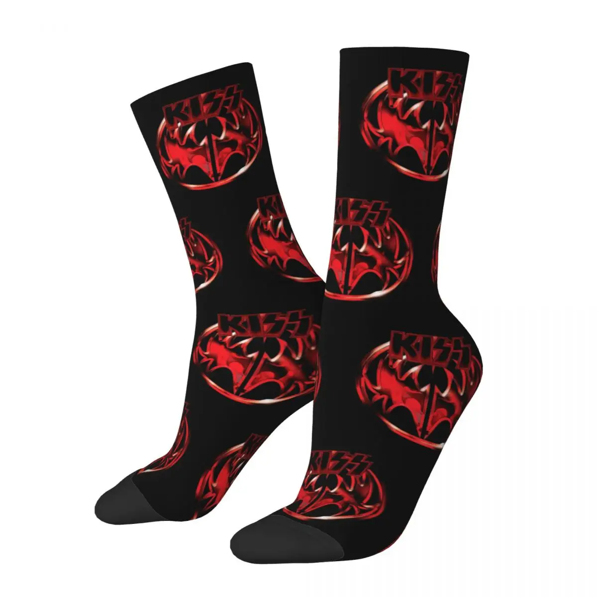 

KISS The Band Demon Red Rock Music Theme Design Crew Socks Product for Unisex Non-slip Dress Socks