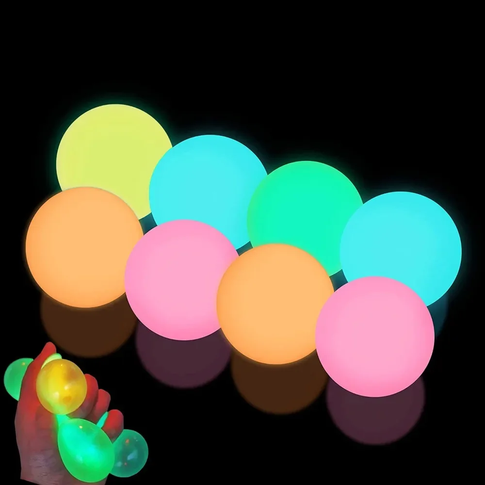 Luminous Sticky Ball 1PC Glow in Dark Throwing Indoor Decompression Target Kids Balls anti stress toy,decompression toy,stress balls,release pressure toy,stress relieving toy