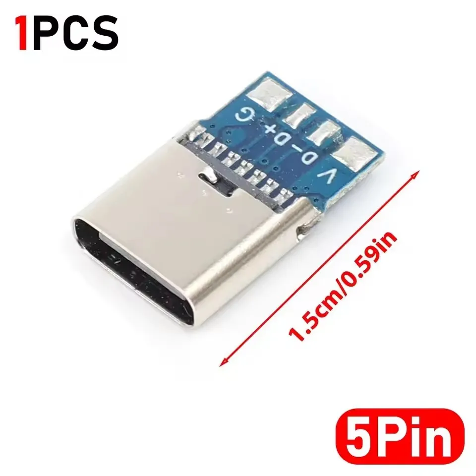 USB Type-C Female Plug Socket Connector with PCB Board