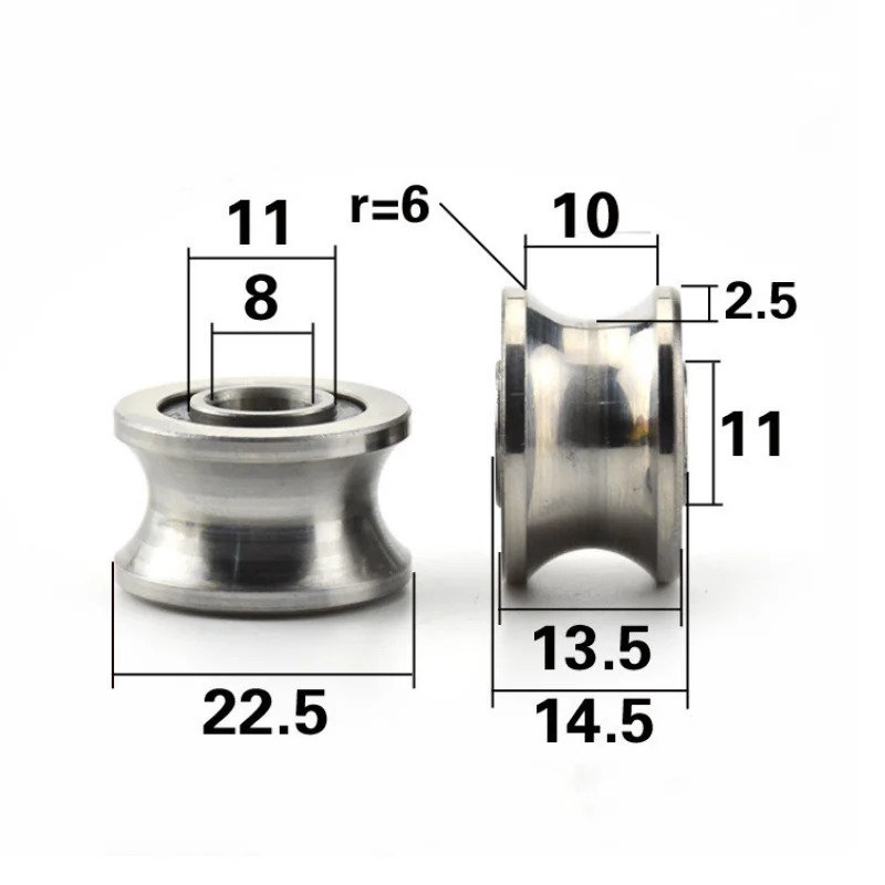 Cuscinetto A Sfera U22 - Doppio Scudo, Acciaio Inox, 8x22,5x14,5 Mm Per Trasmissione - Foto 8