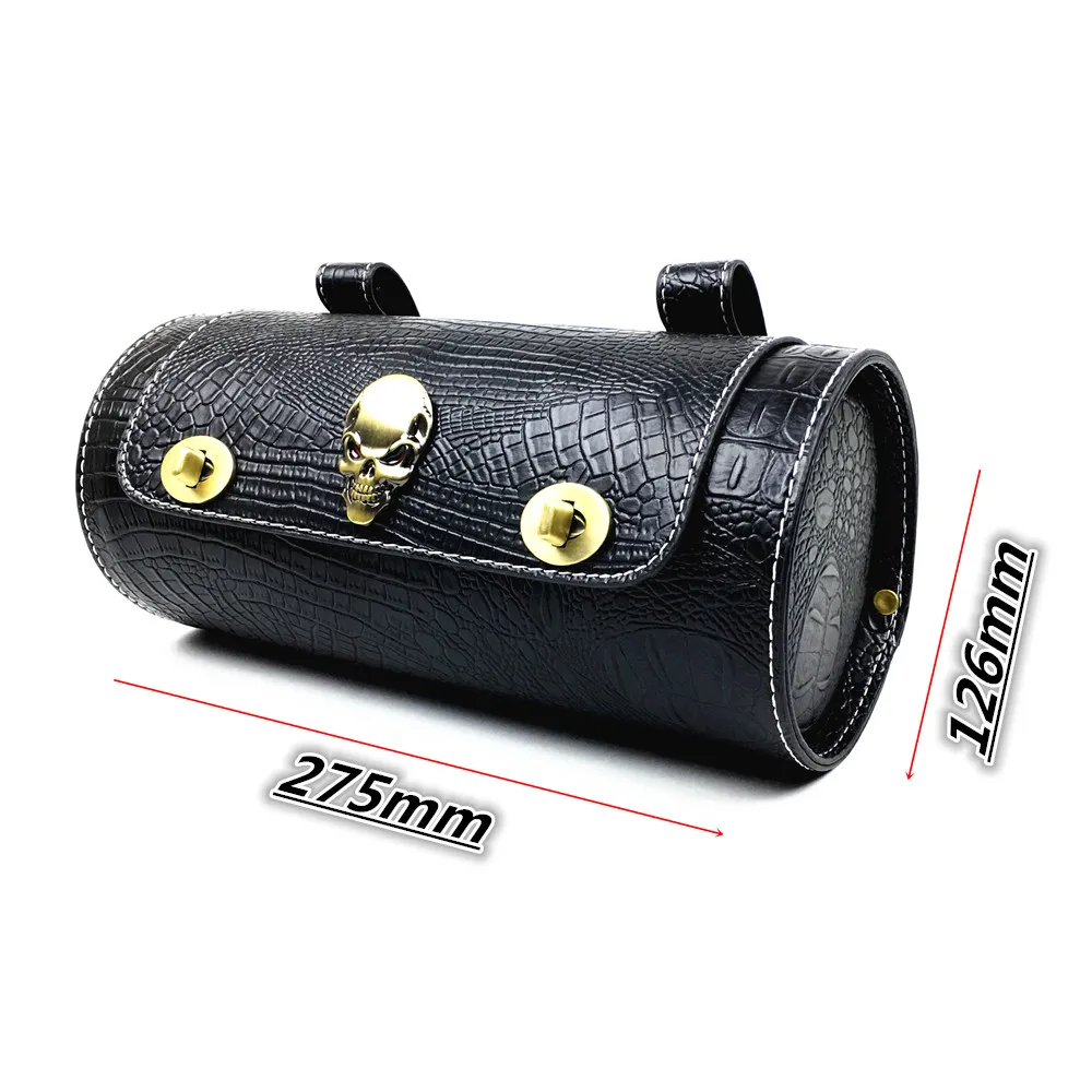 Motorcycle Fork Tool Bags Storage Leather Travel Pouch Front Luggage Bag For Harley Sportster XL Touring Softail Dyna Road King