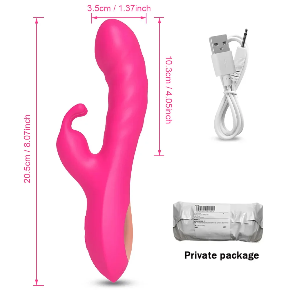 Rabbit Vibrator For Women Powerful G Spot Telescopic Rotating Clitoris Vagina Stimulator Female Masturbator For Adult Sexy Toys