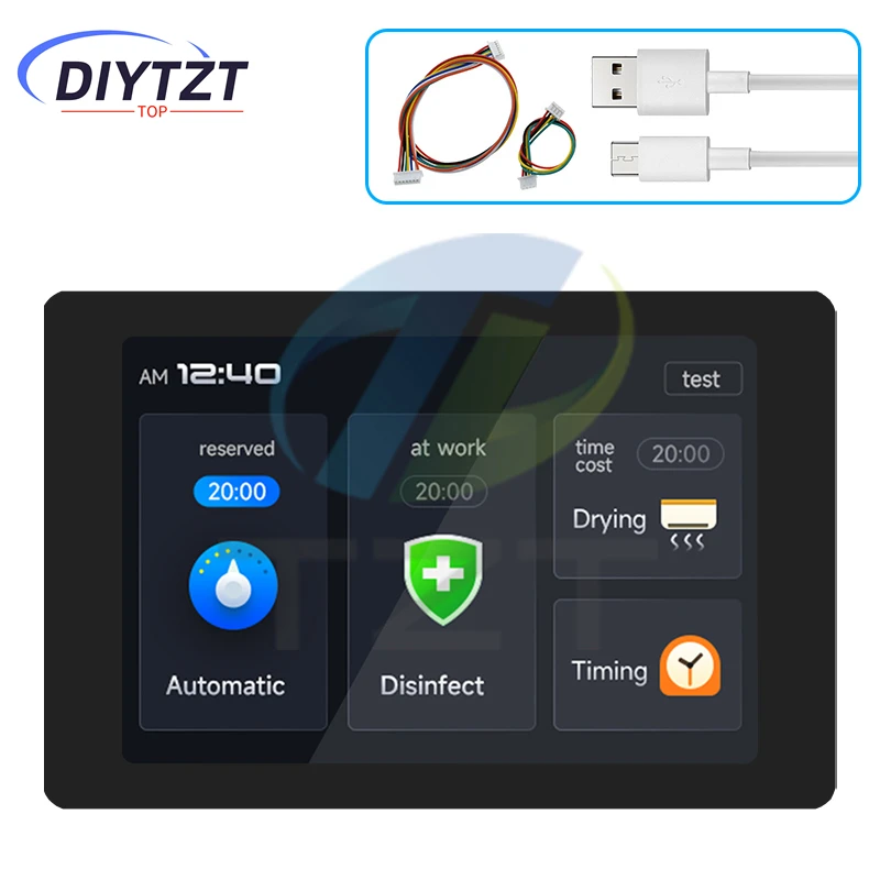 1PCS ESP32 개발 보드 - WT32-SC01 PLUS, 3.5인치 320X480 용량성 멀티 터치 LCD 화면 내장 블루투스 Wifi
