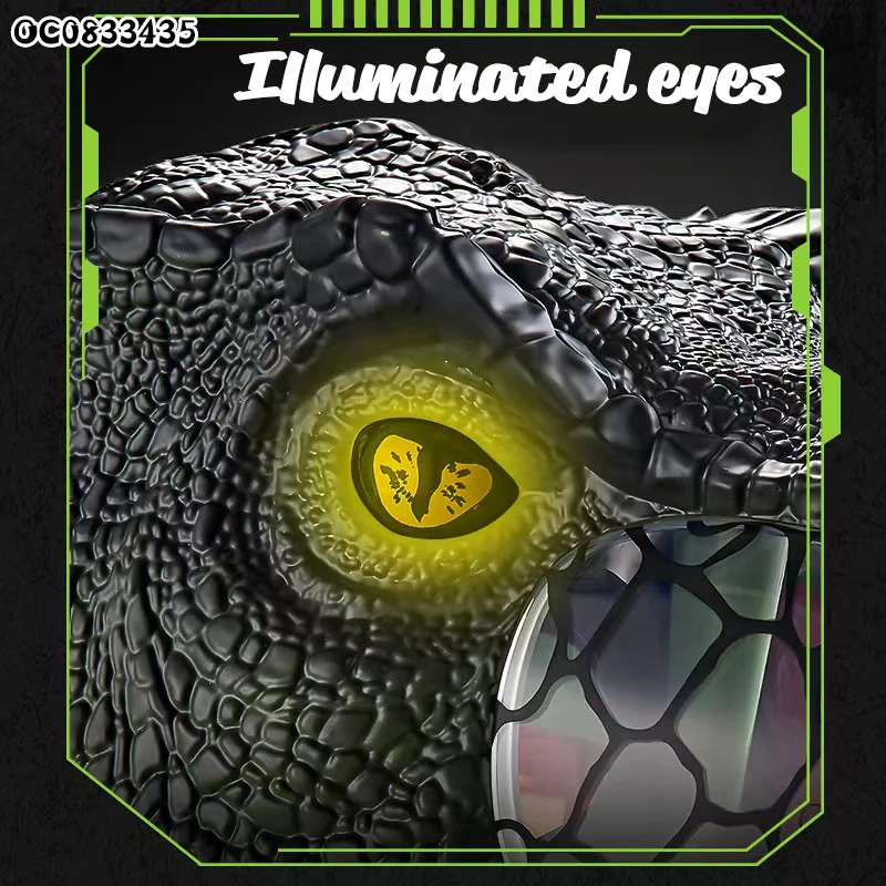 Jurassic Dinosaur Mask Voice Light Sound Effect Party Toy Role Playing Gift for Boys Girls Adults