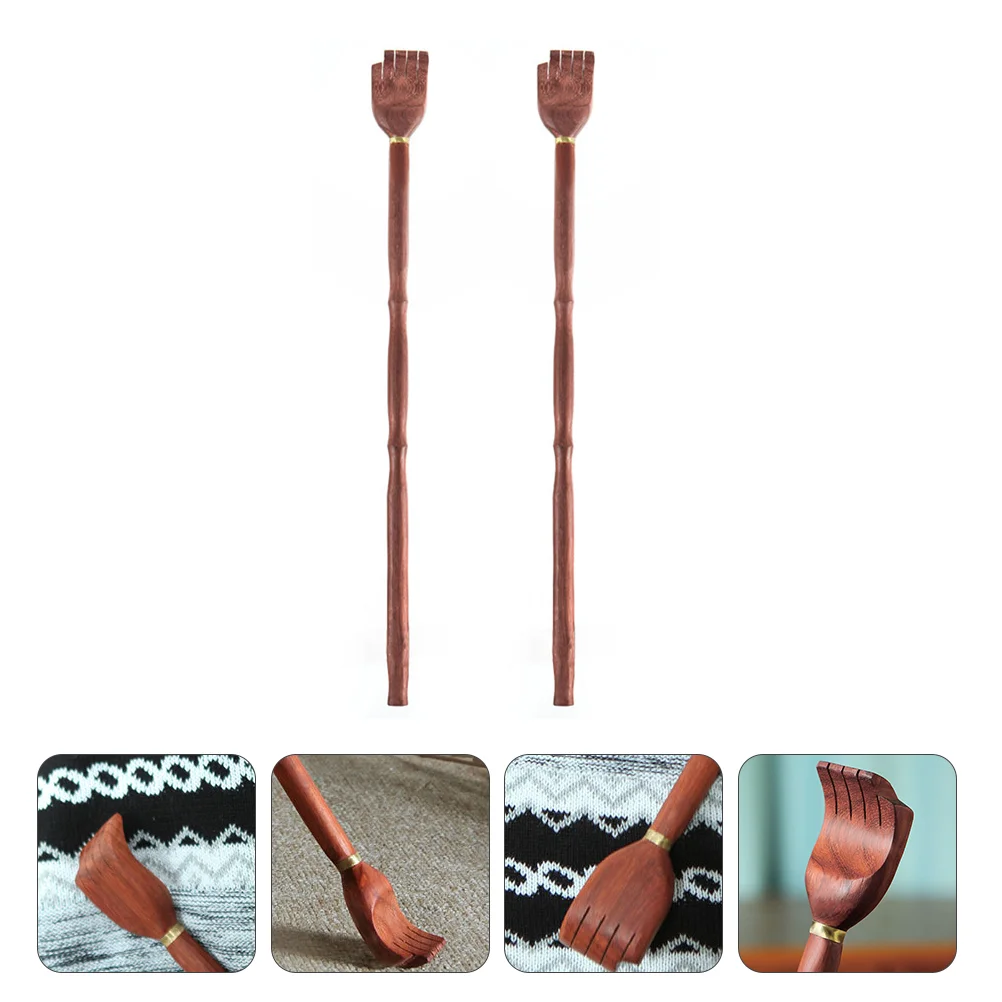 

2 Pcs Bamboo Scratcher Portable Back Neck Massager Anti Itch Wood Tool Wooden Itching Accessories