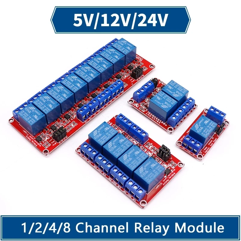 Módulo de relé de 1/2/4/6/8 canales, 5V12V24V, con módulo de relé de ...