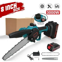 3000W Mini Pruning Saw 8 Inch Electric Chain saws with One 24V Oiler Lithium Battery Woodworking Trimming Garden Power Tool 2023
