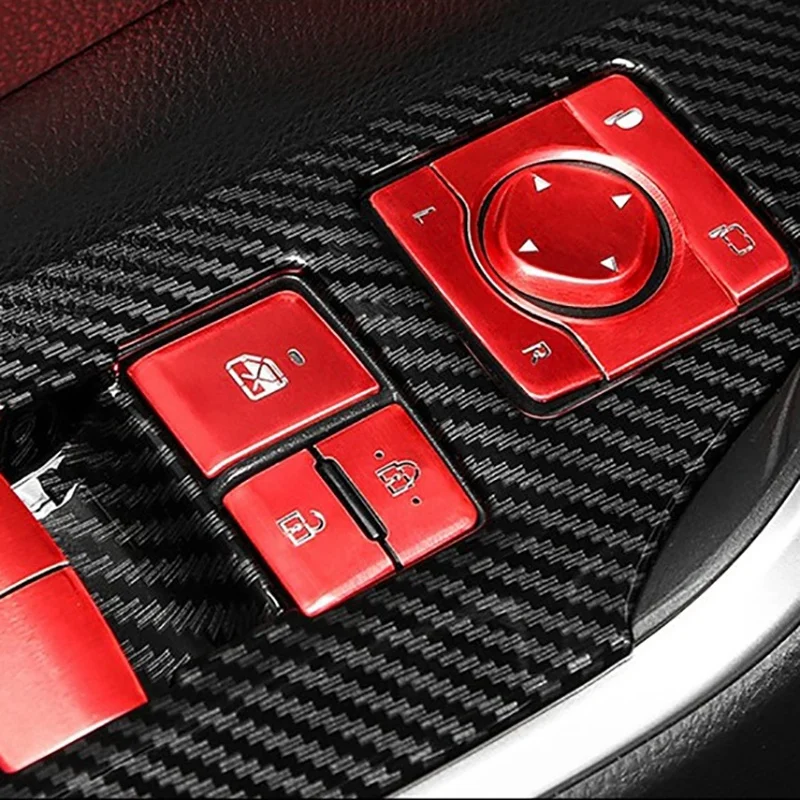 Car Door Window Lift Switch Button Cover Trim Sticker Sequin for Toyota RAV4 2019 2020 2021 Accessories, Red,14 PCS 5 Car Door Window Lift Switch Button Cover Trim Sticker Sequin for Toyota RAV4 2019 2020 2021 Accessories, Red,14 PCS 5