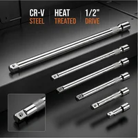Barre d'extension Hi-Spec 1/2 pouce pour clé à cliquet 50/100/150 mm, rallonge de douille professionnelle en acier CR-V pour réparation automobile 1