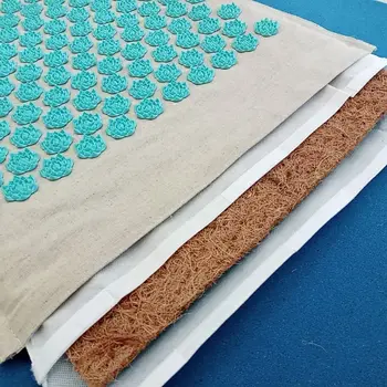 74*44cm Nature Linen Coconut Palm Massage Yoga Mat Sport Pillow Mat with Bag Lotus Spike Acupressure Mat Cushion Accupresure Mat 4