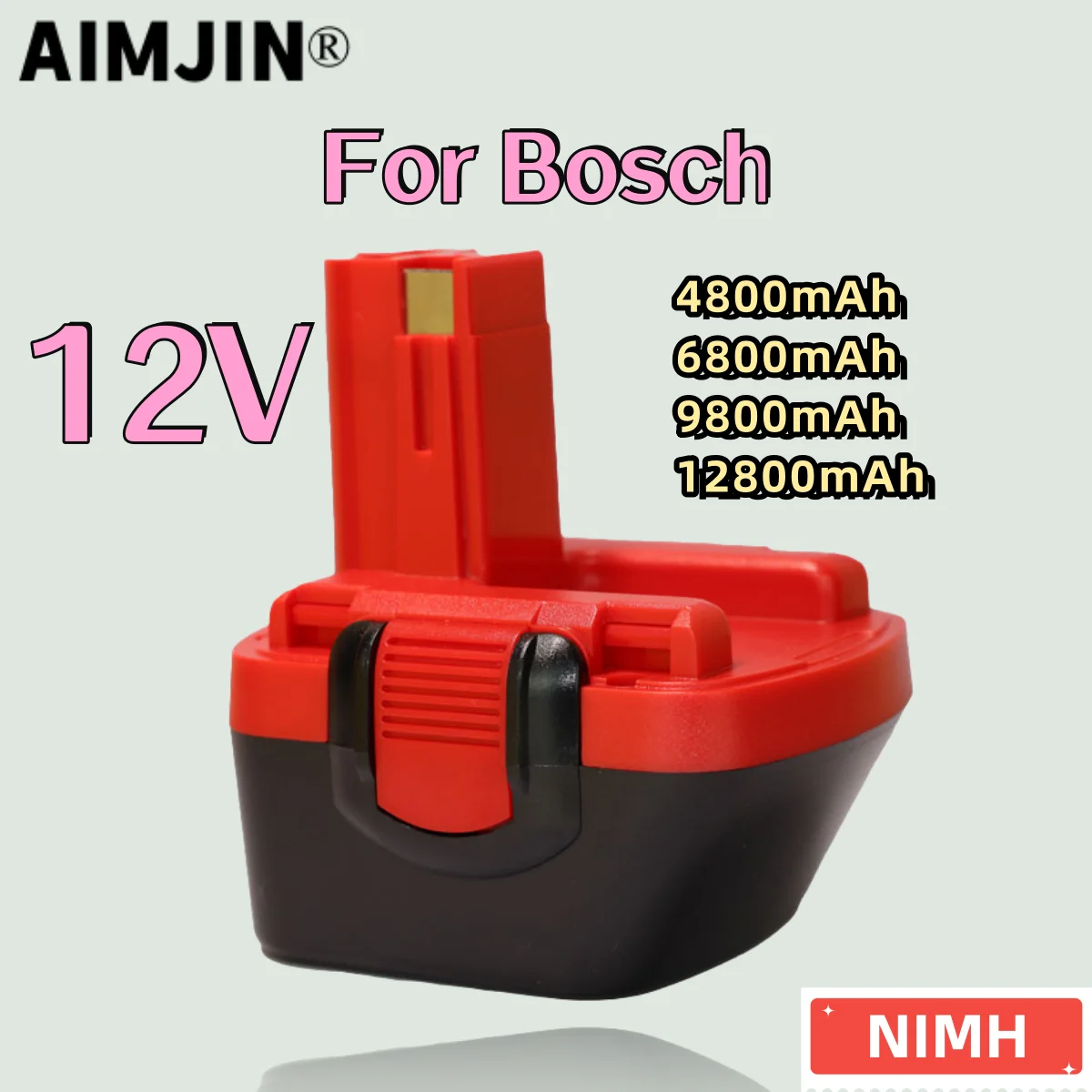 

For Bosch 12V 4.8/6.8/9.8/12.8Ah Battery D70745 PSR GSR VE-2 GSB12 VE-2 Rechargeable Battery BAT038 BAT043 BAT045 BAT040 Red
