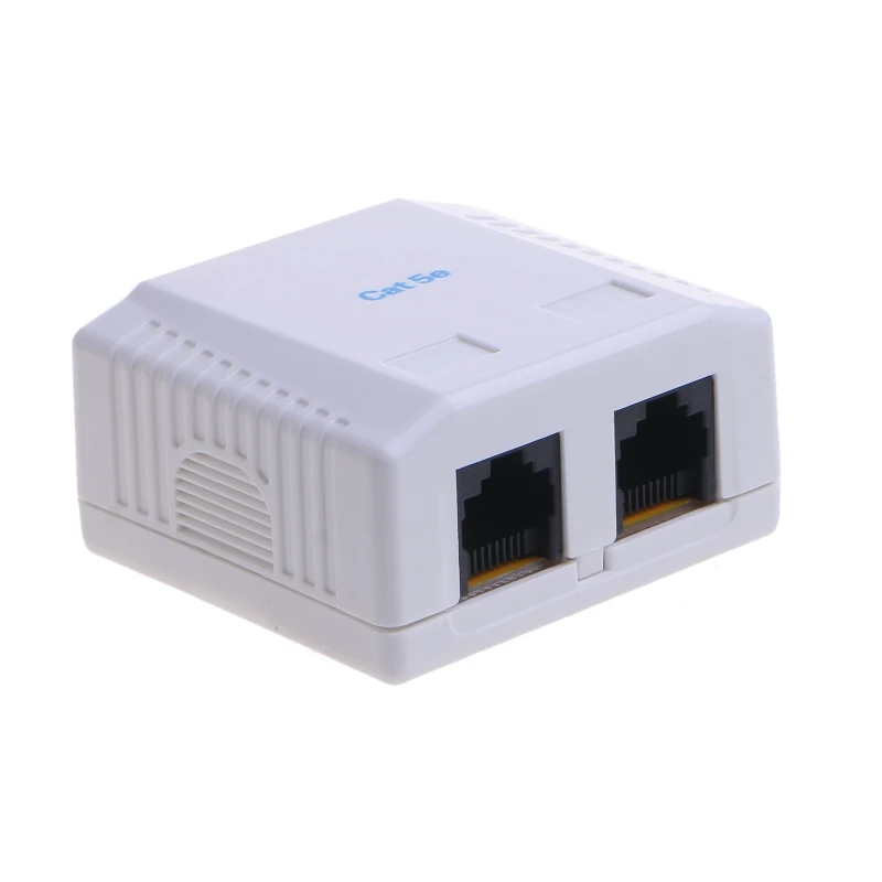 RJ45 정션 박스 Cat5e 8P8C 네트워크 커넥터 2포트 암-암 데스크탑 연장 케이블 박스 U4LD