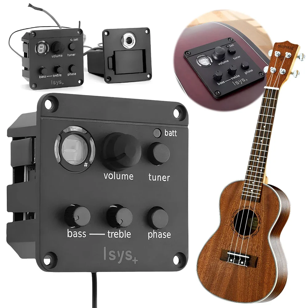 Acoustic Guitar Pickup Preamp with EQ Tuner Piezo Microphone and Blend Control for Fishman ISYS Plus
