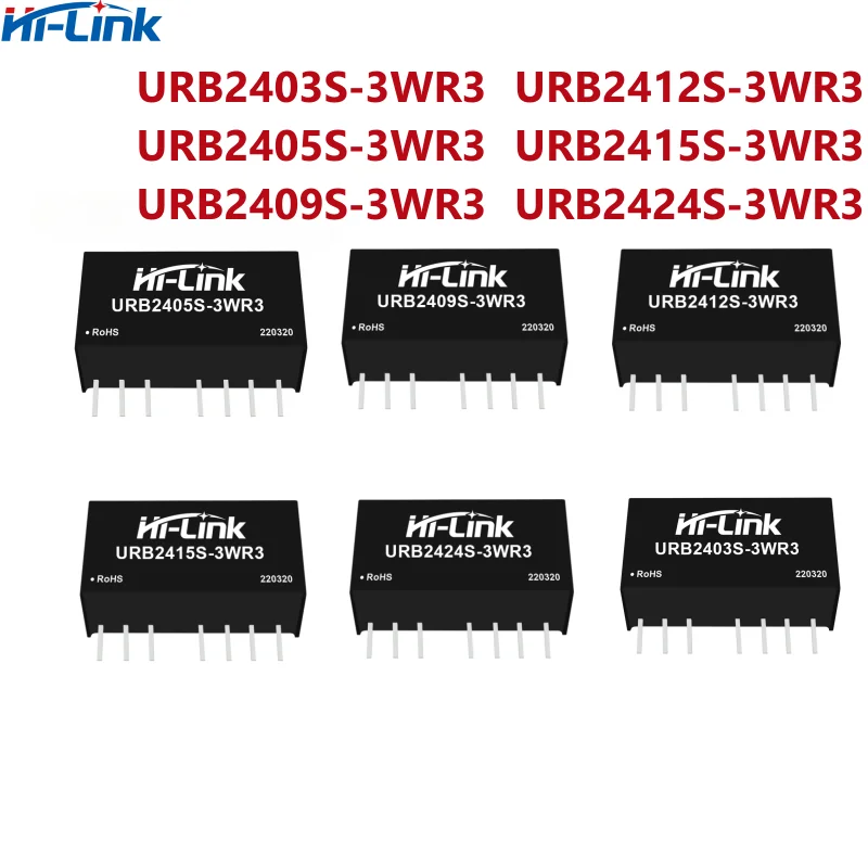 

Hi-Link Factory URB2405S-3WR3 10 шт./партия DC-DC Step Down 3 Вт 5 В/12 В/15 В/24 В, изолированный Регулируемый одиночный/двойной выход