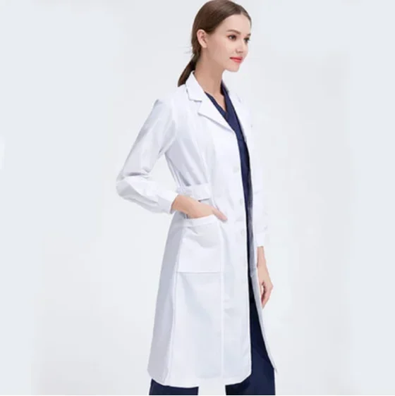 

High Quality coat scrub work Beautician Mid Length Scrub Jackets Clothing women scrubs salon uniform spa uniforms