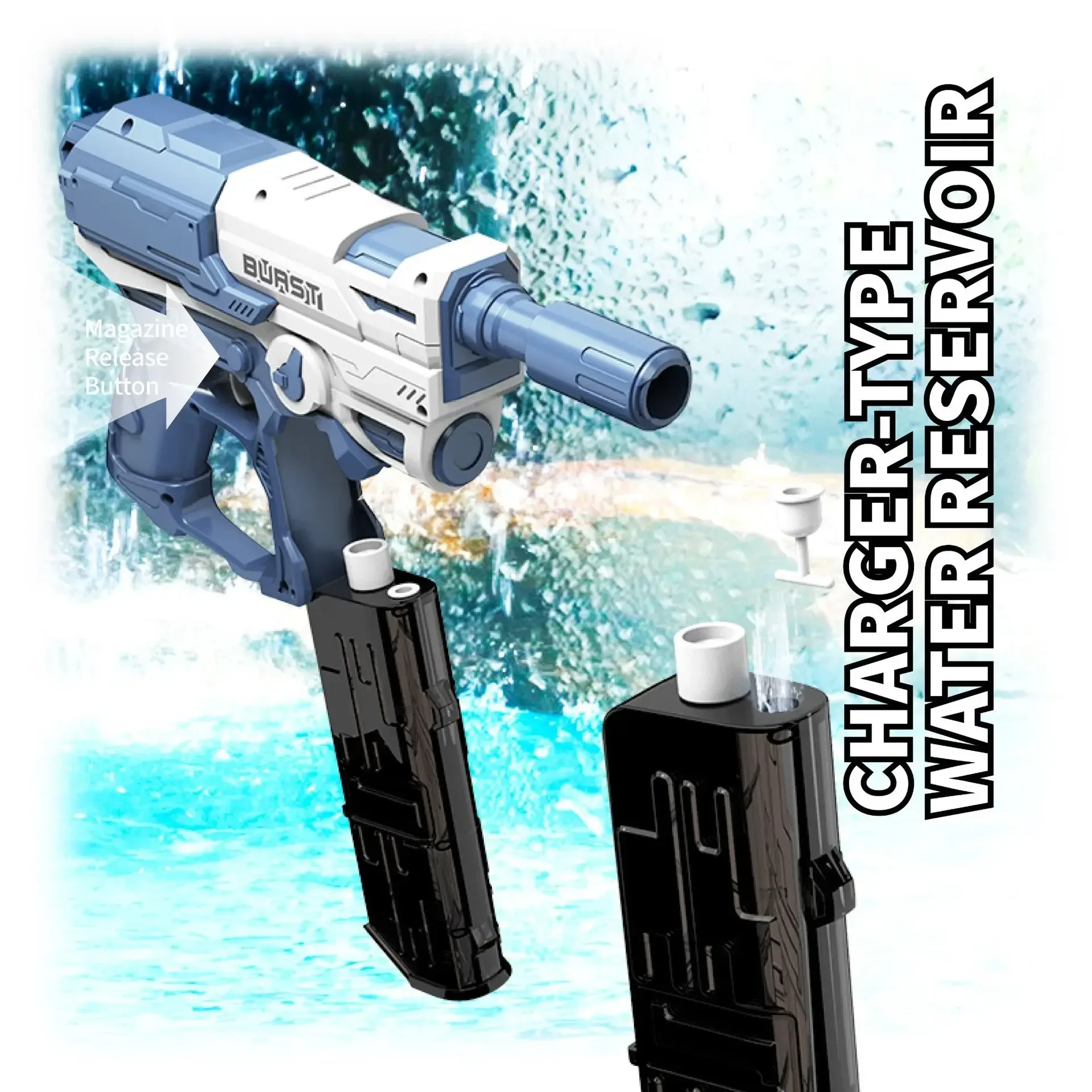 2024 Child Water Gun Pistol Toy Summer Beach Pool Outdoor Automatic Squirt Guns Electric Launcher Shooting Games Gift for Kid 3