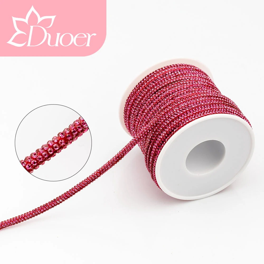 3mm 5/10 Yards Glass Rhinestones Rope Tube Glitter Diamond Cord Soft Shoelace Drawstring Trimming For DIY Hoodies Trouser