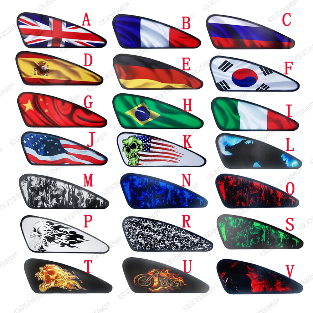 1PairMotorcycleDecorativeFuelTankPadsStickersforHarley