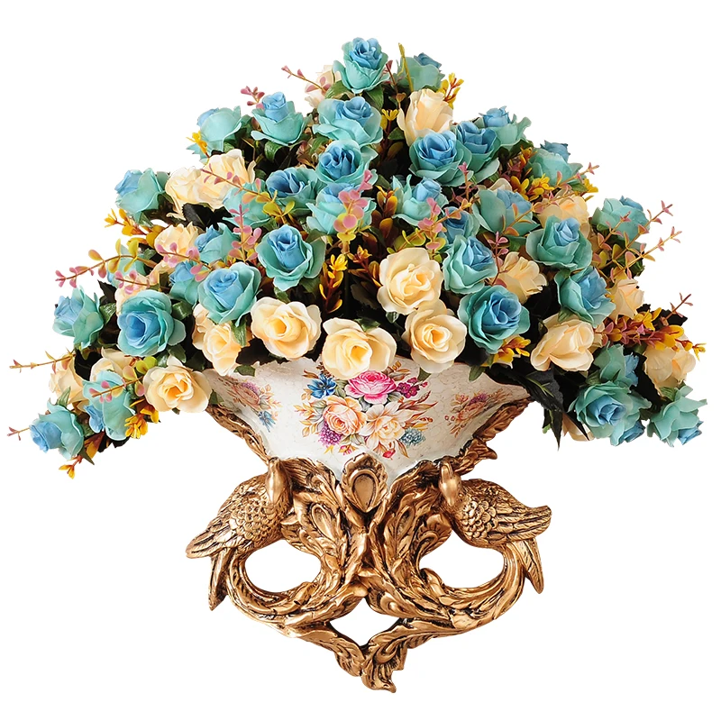 Europea De Resina Flor Colgante Casa Sala De Tv De La Pared Del Fondo Del