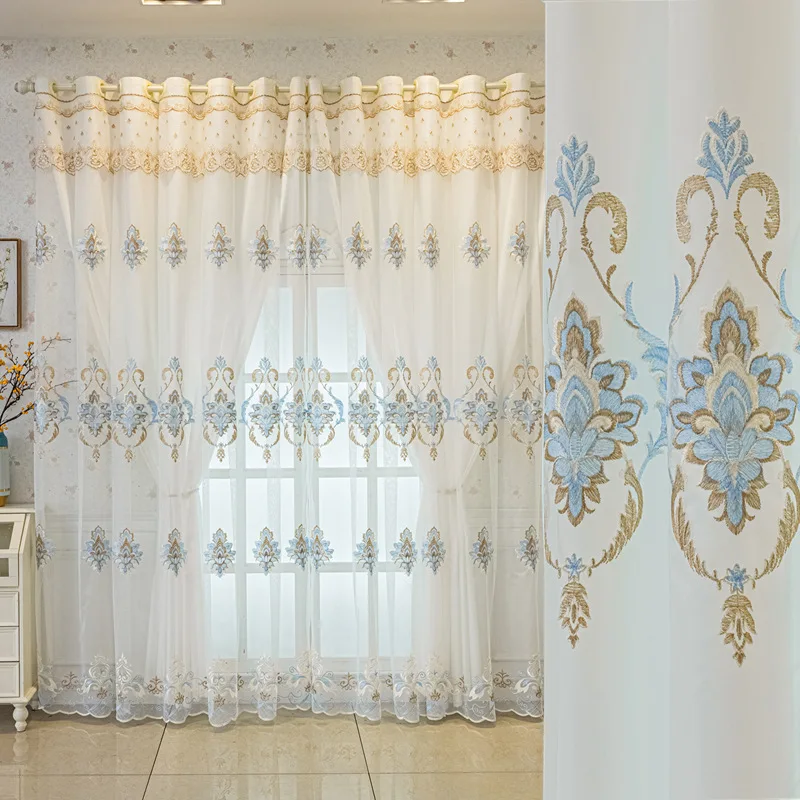 (117) Customized New Simple Double-layer Gauze Curtain Bedroom Curtain Blackout Living Room Balcony Window Screen