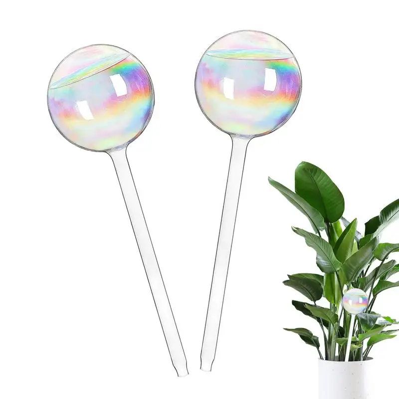 

Plant Watering Globes Rainbow Gradient Color Automatic Watering Bulbs Clear Self Watering Planter Inserts Self Feeder Balls