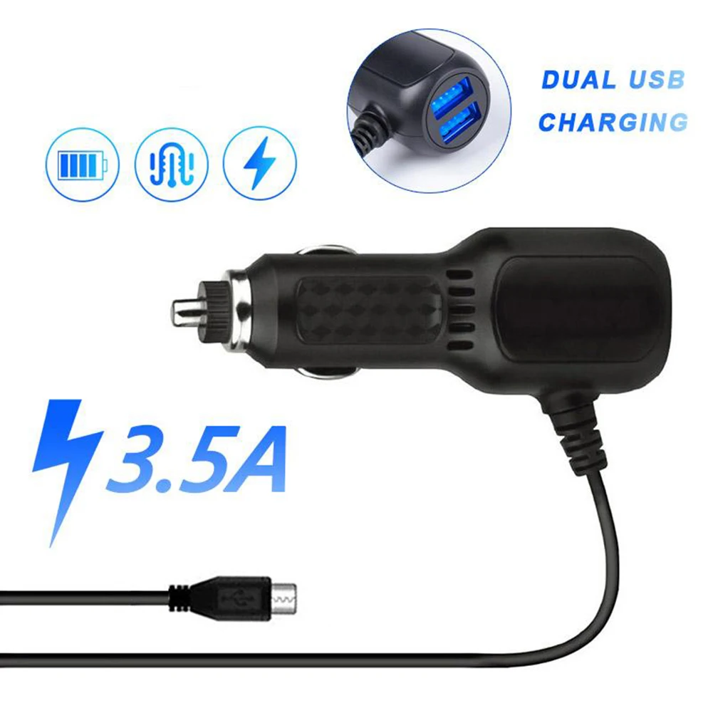 3 가지 유형 충전 케이블 대시 캠 차량용 충전기 미니 USB 케이블 마이크로 USB 전원 코드 공급 DVR 카메라 GPS 용 12-24V 차량용 충전기