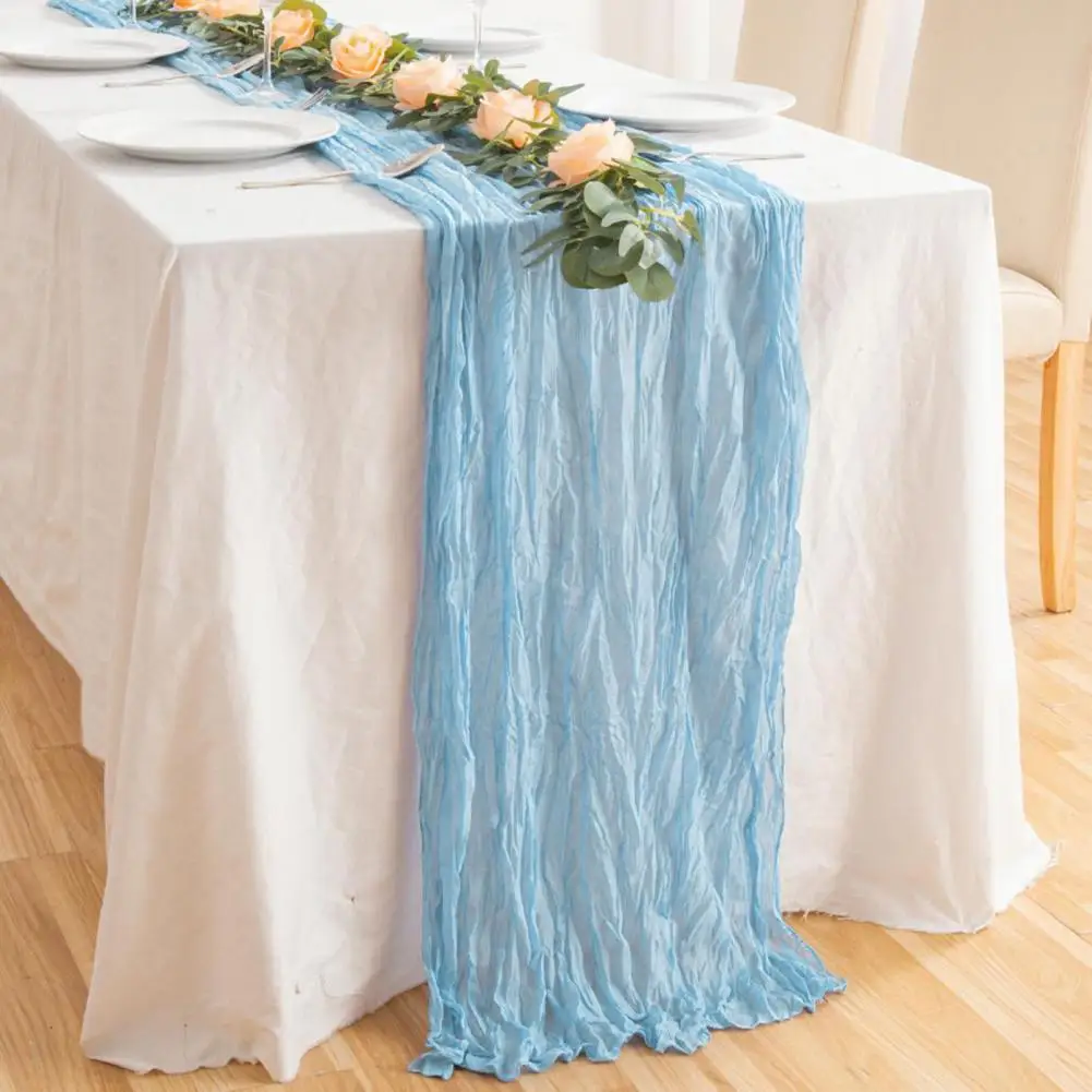 

Table Mat Hand-dyed Rustic Table Runner for Wedding Party Decoration Soft Washable Non-fading Tablecloth Elegant Durable Table