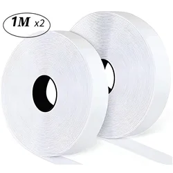 Versatile Self - Adhesive Hook & Loop Strips for DIY Crafts - White, Various Lengths and Widths (White 1meter)