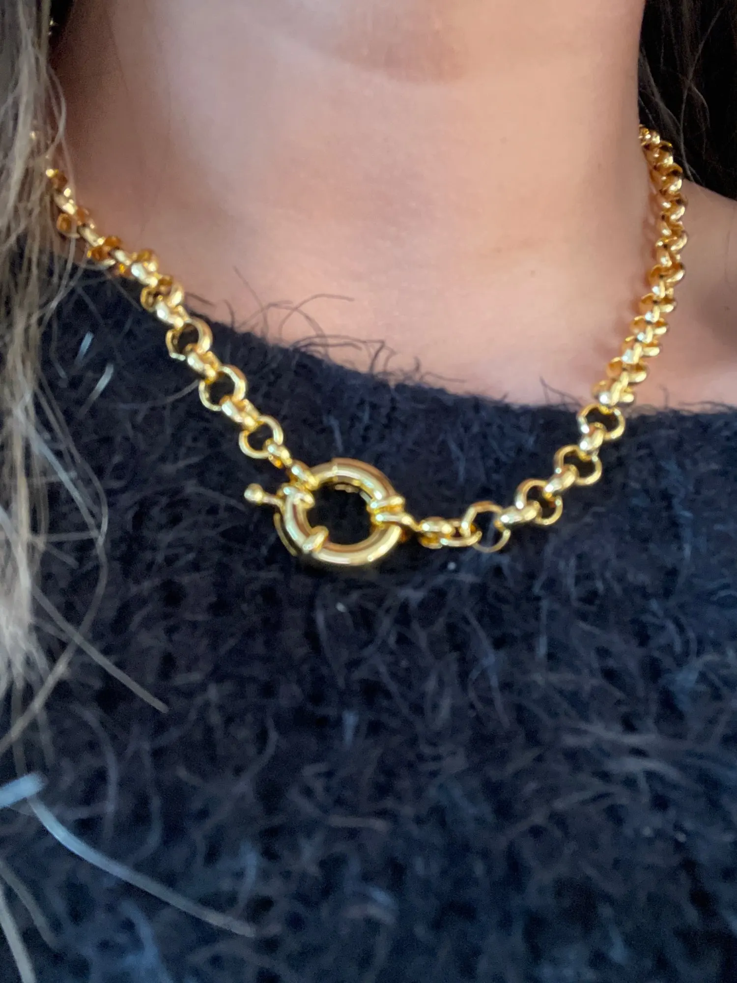 jóias ouro cor link corrente colar pulseira conjunto marinheiro