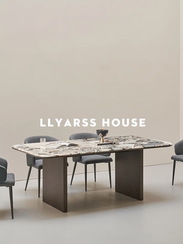 

Rectangular dining table/Italian minimalist/Natural marble/1.8m/2m/JB