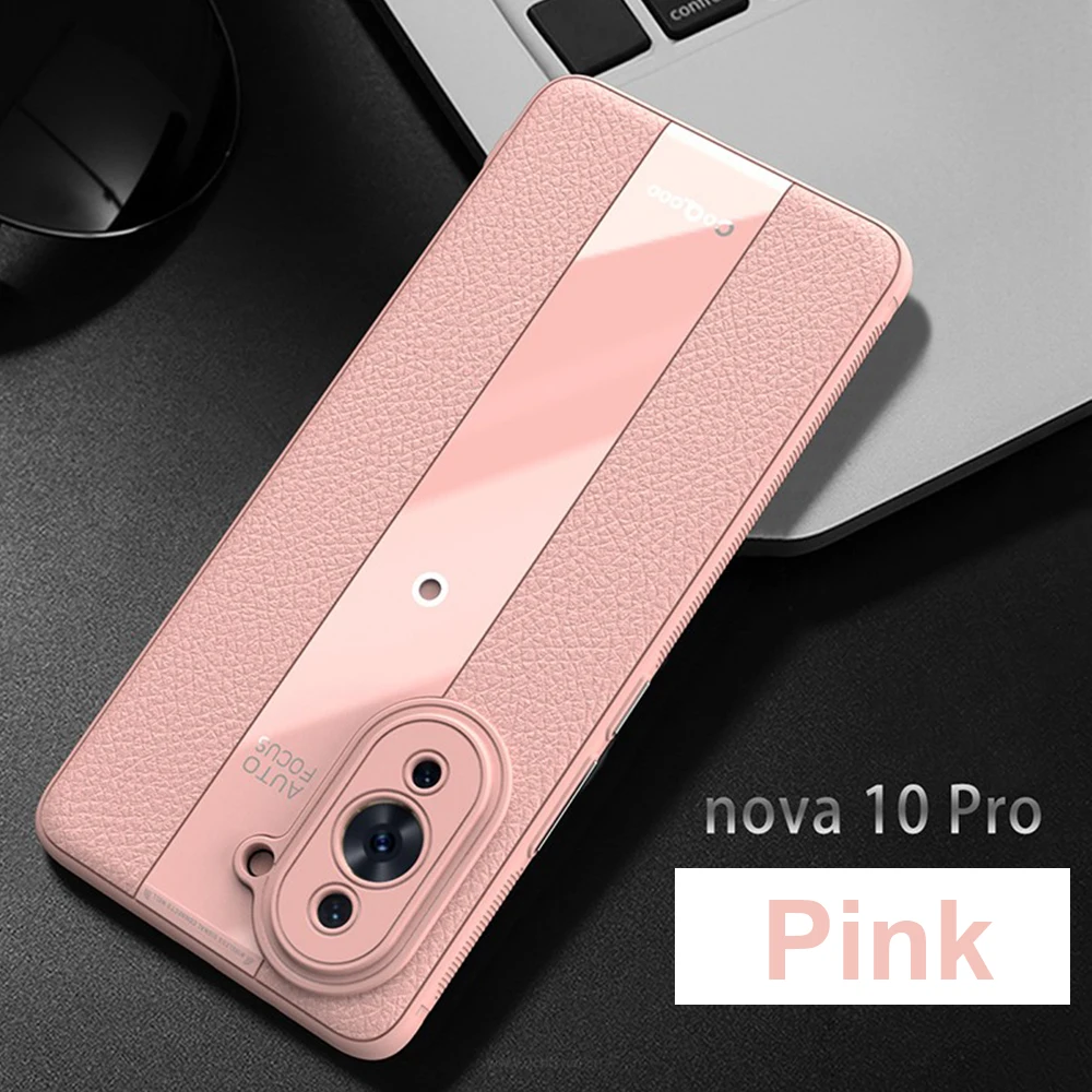 Nova 10 Luxury Litchi Veins Silicone Phone Case For Huawei Nova 10 Pro Ultra-thin Painting TPU Cover Coque For Nova 10Pro