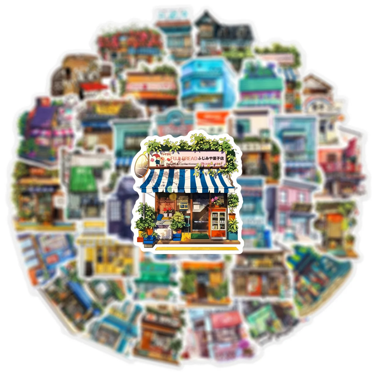 10/25/50pcs Aesthetic Japan Style Shop Graffiti Stickers for Guitar Laptop Pad Phone Fridge Luggage Scrapbook Bike Notebook
