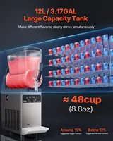 VEVOR Commercial Slushy Machine, 12L Single Tank Frozen Drink Machine, Stainless Steel Margarita Smoothie Frozen Drink Maker 2