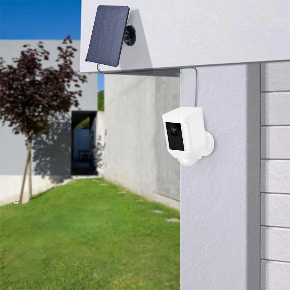 20W 5V Micro USB + Type-C DC3.5x1.35 Wall Mount Bracket Solar Panel with 9.8FT Charging Cable for Ring Stick Up&Spotlight Camera portable solar panel solar charger panels solar panels solar charger solar battery charger solar panel kit