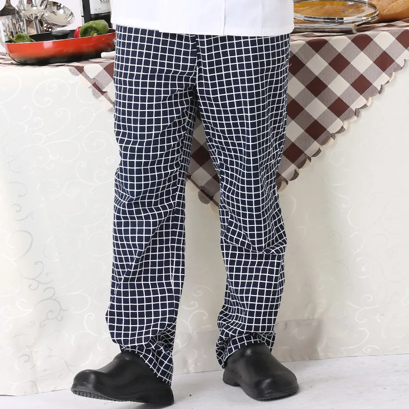 Restaurant Men's Chef Pants Catering Striped Kitchen Pants Hotel Women Waitress Summer Elastic Waist Bottoms Zebra