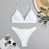 Sexy Two-Piece Bikini Set 2025 Solid Swimsuit Women Swimwear Push Up Bikini Set Bathing Suit Summer Beach Bikini Swimsuit Women
