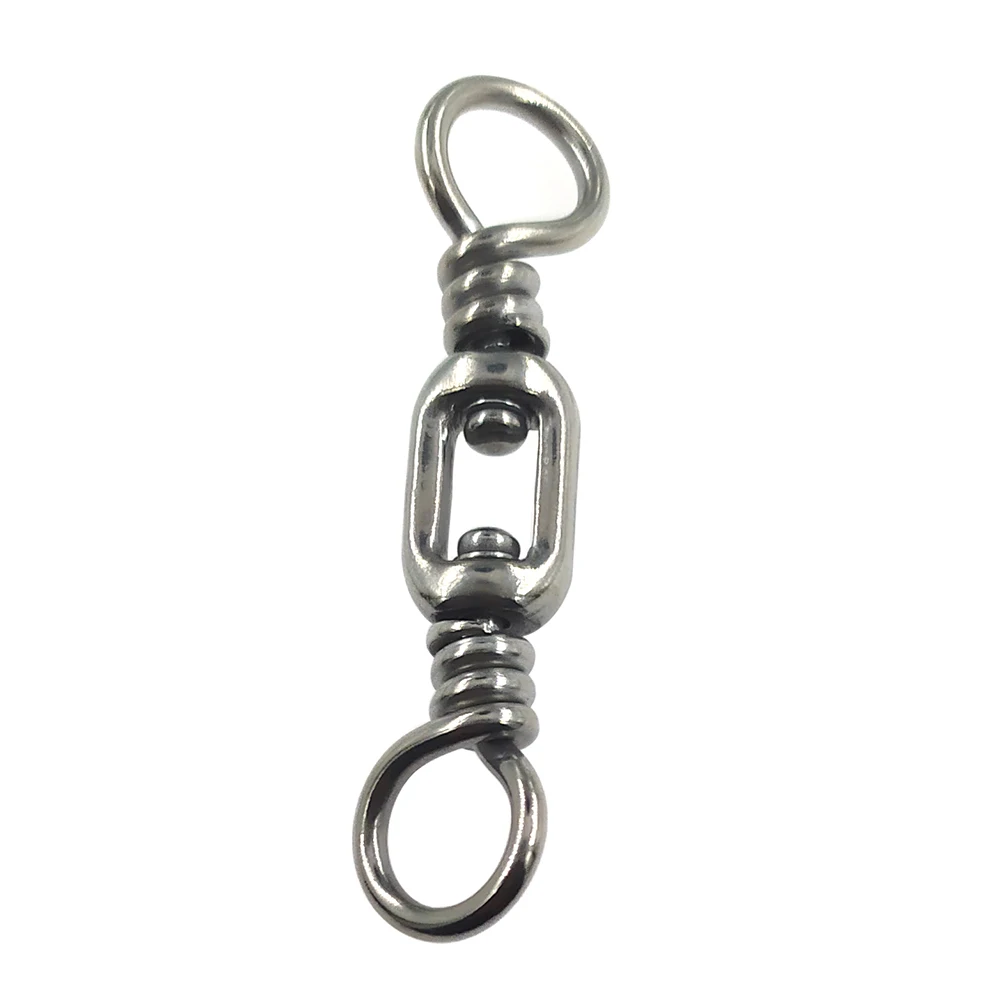 

2pcs Stainless Steel Sea Fishing Swivels Snap Box Swivel Hook Fishing Connector Saltwater Terminal Tackle Test 154Lbs-264Lbs