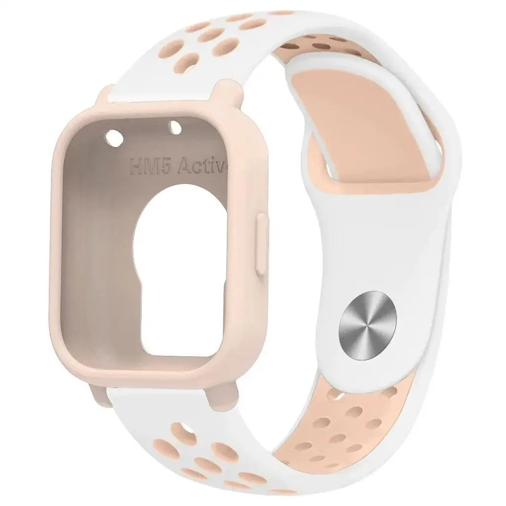 Two-Tone Breathable Sports Silicone Band with Soft Hollow Protector