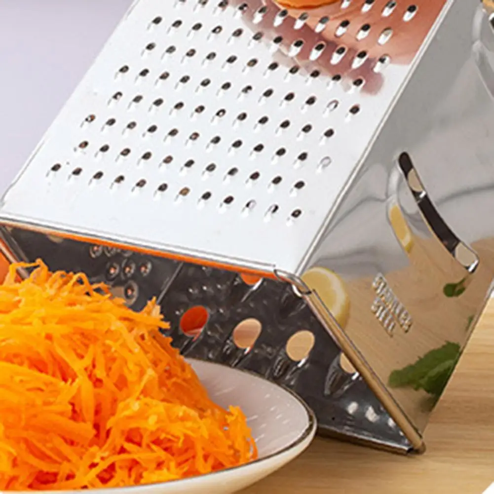 9 Inch 4 Sides Vegetable Grater Stainless Steel Sharp Blade Parmesan Cheese Ginger Carrot Box Grater Professional Kitchen Gadget