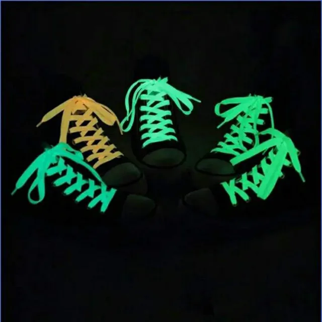 Hot Sale1 Pair Luminous Shoelaces Flat Sneakers Canvas Shoe Laces Glow In The Dark Night Color Fluorescent Shoelace 2