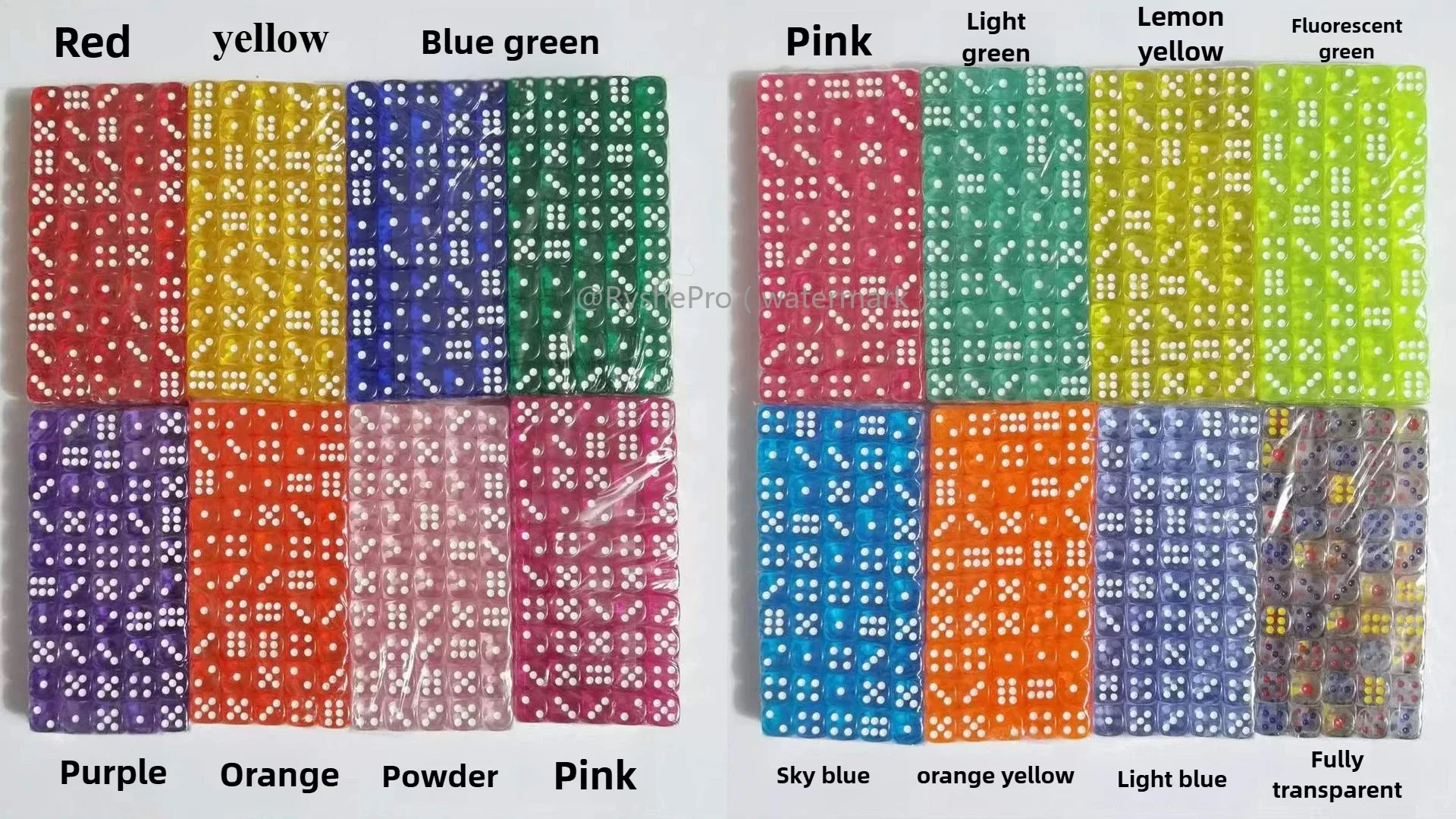 Colorful 100-Piece Acrylic Dice Set - 14mm Standard 6-Sided Dice for Games, Parties, and Classroom Activities