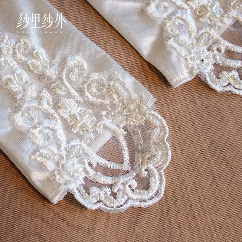 Elegant Princess Bride Gloves for Wedding Party Lace Satin Eblow Length Bridal Accessory Evening Formal Christmals Party Gloves lace gloves wedding dress gloves wedding sleeve accessories